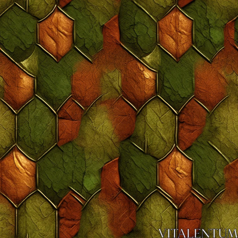 Green and Brown Metallic Scales Texture for 3D Graphics AI Image