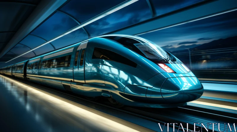 High-Speed Train Motion Through Tunnel - Thrilling Capture AI Image