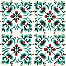 Intricate Floral Tile Pattern - Symmetrical Design