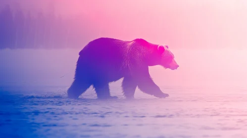 Majestic Bear in Nature - River Wildlife Scene