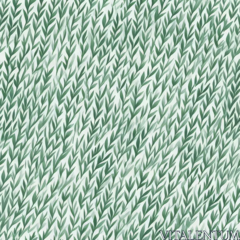 AI ART Nature-Inspired Green Watercolor Leaves Pattern