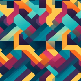 Seamless Geometric Pattern in Blue, Green, Yellow, Pink