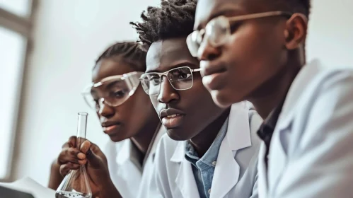 African Scientists Conducting Experiments in a Laboratory