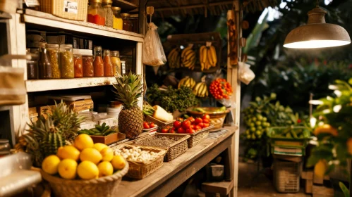 Rustic Farmer's Market Stall Still Life