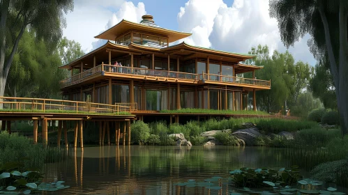 Tranquil Asian House Surrounded by Nature | Serene Retreat