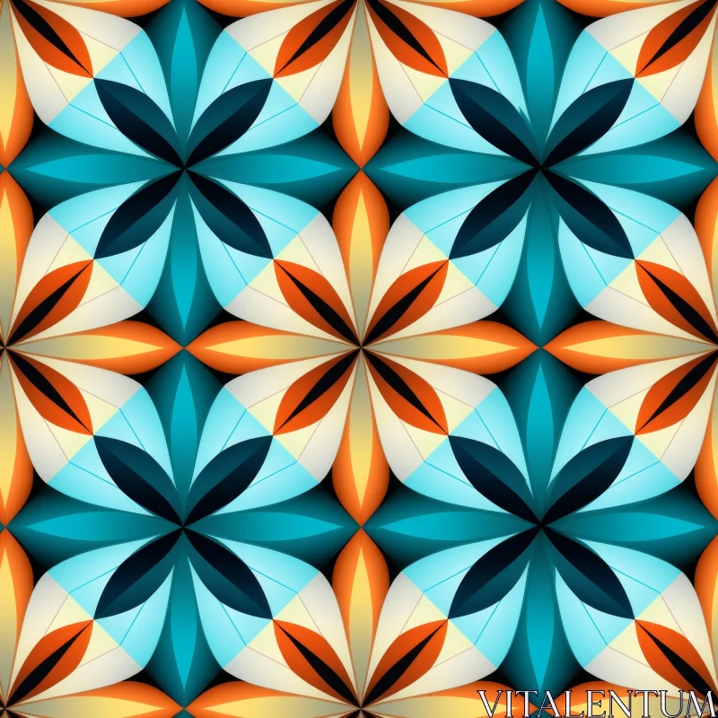 3D Floral Pattern with Gradient Petals AI Image