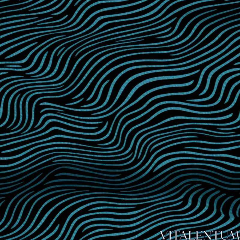 AI ART Blue and Black Waves Seamless Pattern