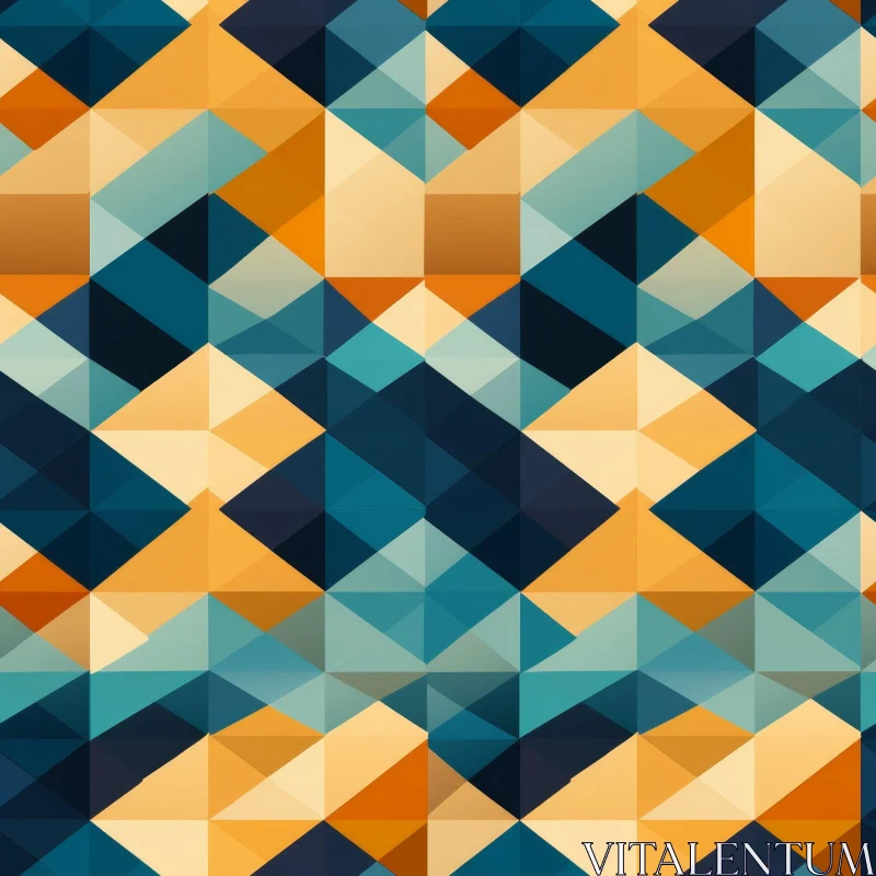 AI ART Blue, Green, Orange Geometric Pattern