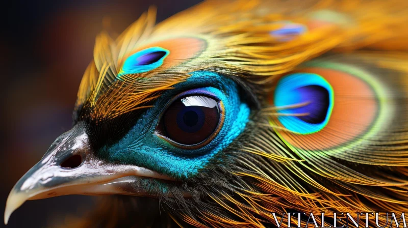 Colorful Bird's Eye Close-Up AI Image