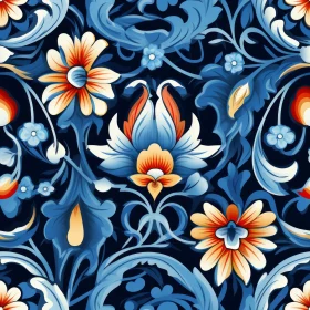 Intricate Floral Pattern on Dark Background