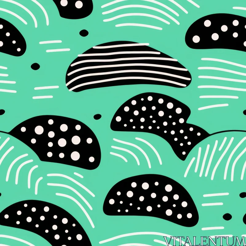 Hand-Drawn Organic Shapes Seamless Pattern AI Image