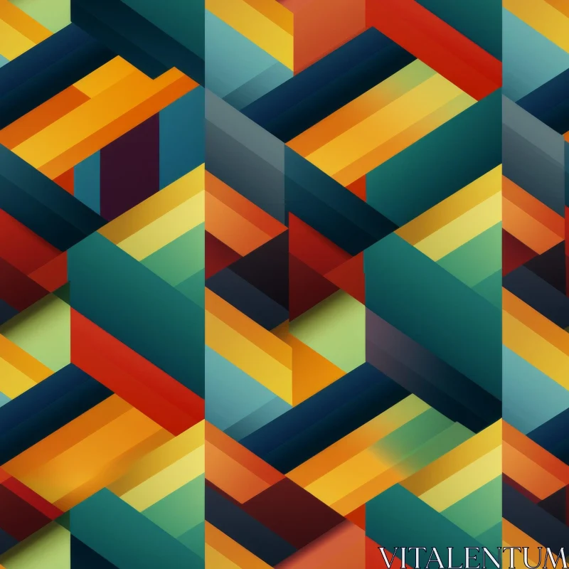 AI ART Modern Geometric Pattern in Blue and Green