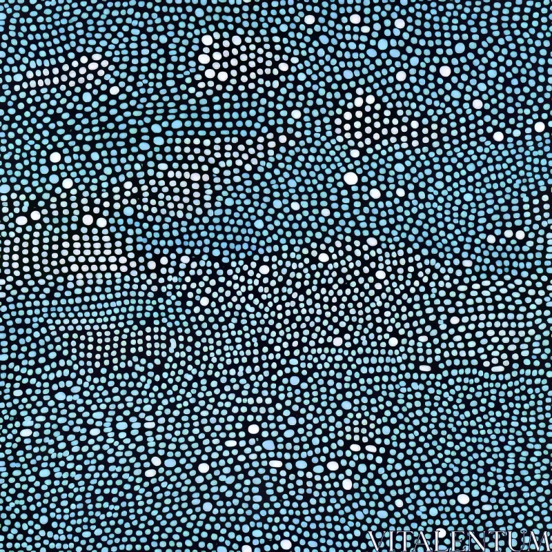 AI ART Blue and White Dots Seamless Pattern - Dynamic Movement Design