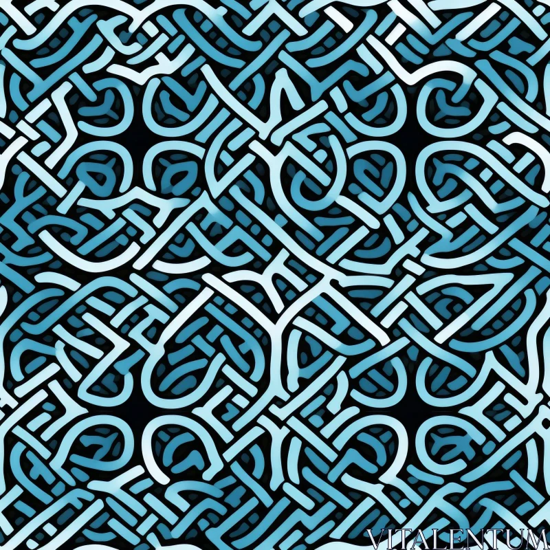 AI ART Blue and White Geometric Seamless Pattern