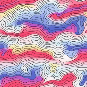 Colorful Hand-Drawn Lines Seamless Pattern