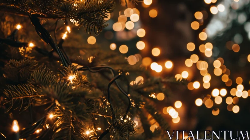 Enchanting Christmas Tree Lights - Festive Bokeh Effect AI Image