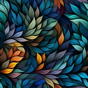 Dark Blue Floral Seamless Pattern