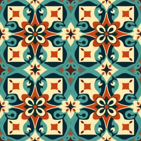 Intricate Moroccan Tiles Pattern - Colorful Geometric Design
