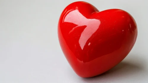 Red Heart-Shaped Object on White Surface