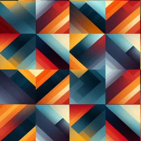 Retro Geometric Pattern in Blue, Orange, and Red
