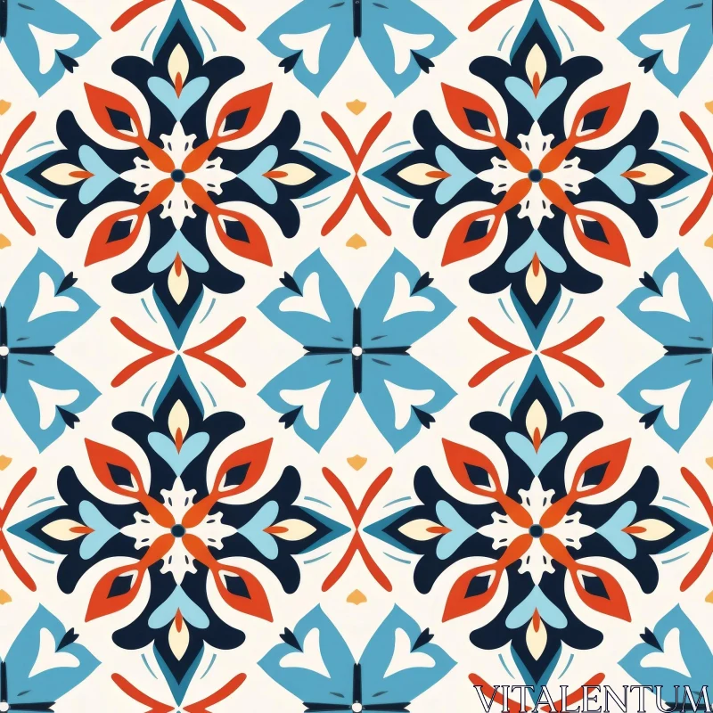 Colorful Moroccan Tiles Pattern for Design Projects AI Image