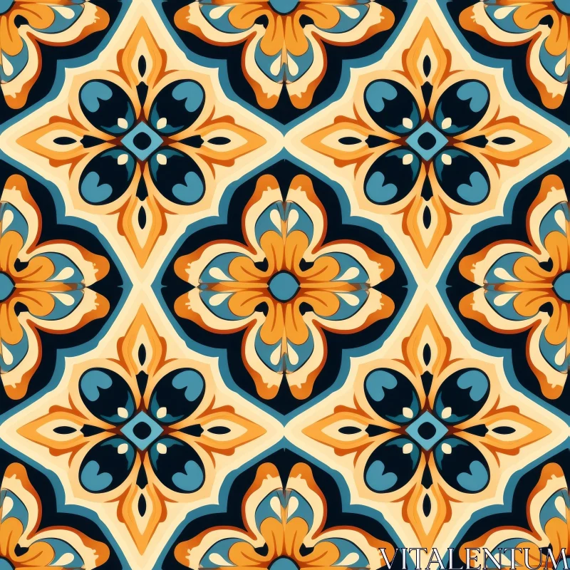 Intricate Moroccan Tile Pattern - Colorful Design for Backgrounds AI Image