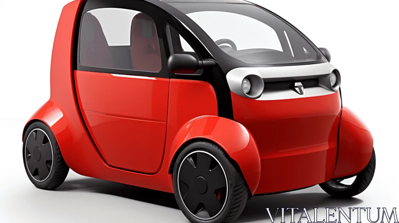 Small Red Car | Sustainable Design | Futuristic Style AI Image