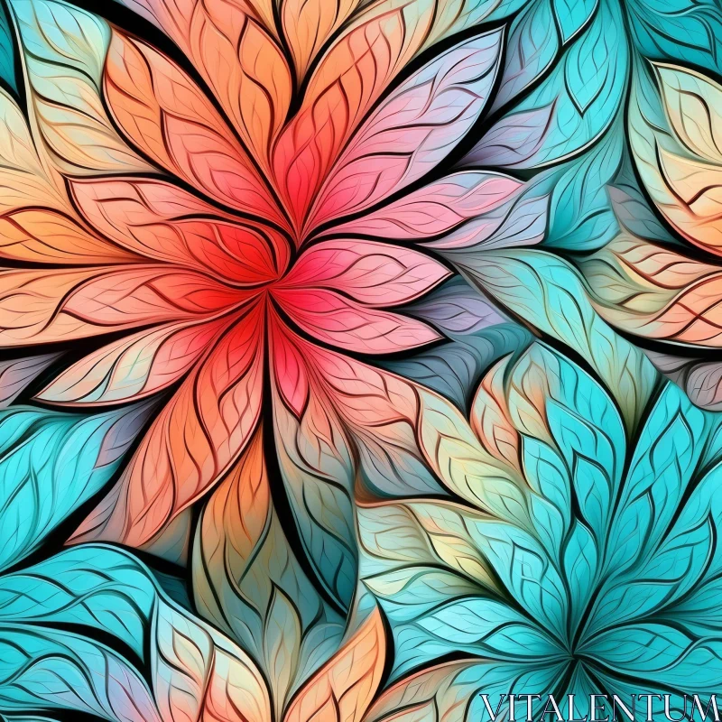 AI ART Abstract Floral Watercolor Pattern