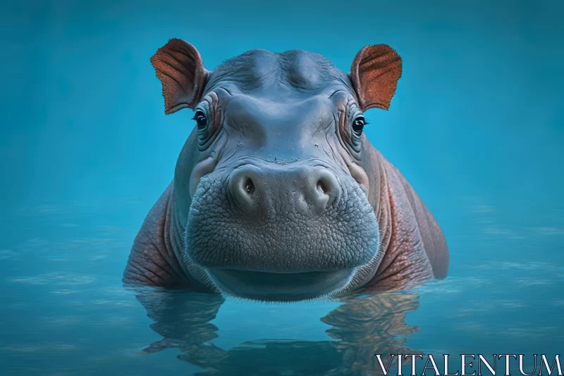 Captivating Image of a Hippopotamus in Serene Water AI Image