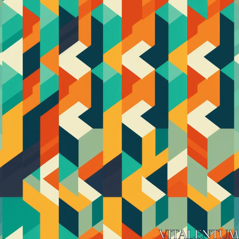 Colorful Geometric Seamless Pattern AI Image