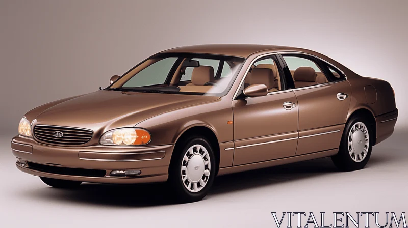 Elegant Light Brown Car with Y2K Aesthetic and Japanese Influence AI Image