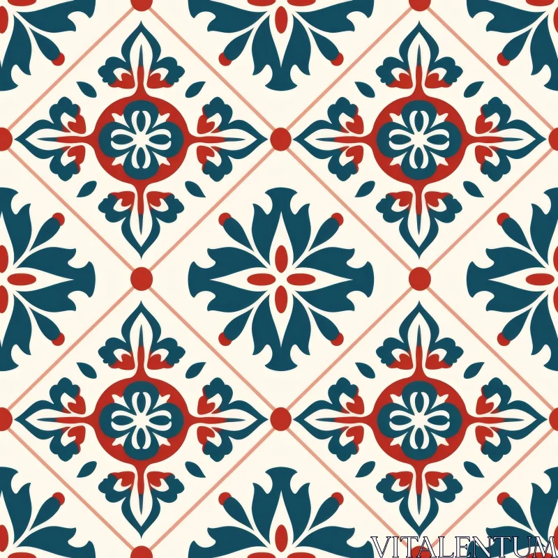 Moroccan Tiles Geometric Pattern Seamless Design AI Image