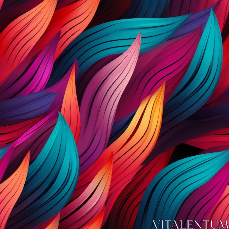 Colorful Abstract Wavy Lines Background AI Image
