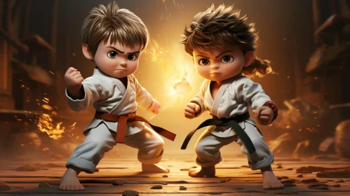 Dynamic Karate Boys in Action