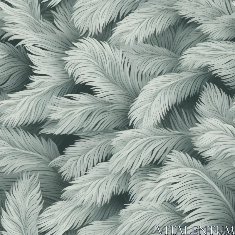 Soft Green Ostrich Feather Texture Pattern AI Image
