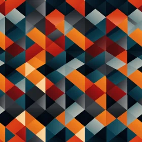 Blue Orange Gray Geometric Pattern