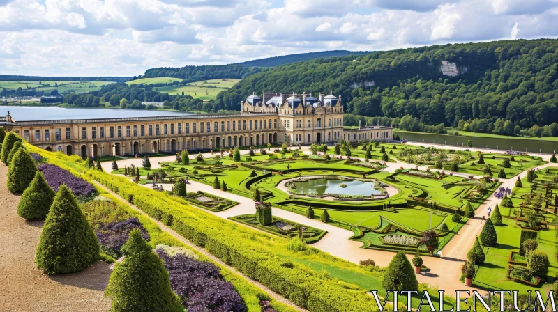 Breathtaking Palace and Garden | Captivating Architecture AI Image