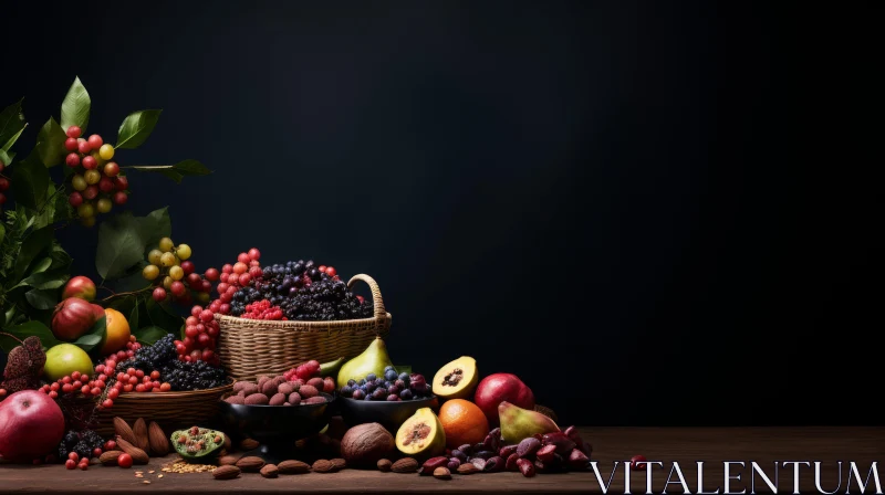 Delicious Fresh Fruit Still Life Composition AI Image