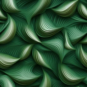 Green and White 3D Geometric Wave Pattern