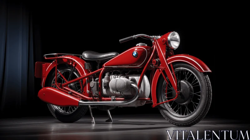 Intricately Detailed Red BMW Motorcycle in Action AI Image