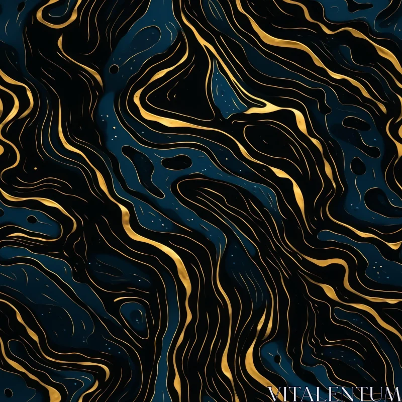 Luxurious Gold & Black Marble Texture Seamless Pattern AI Image