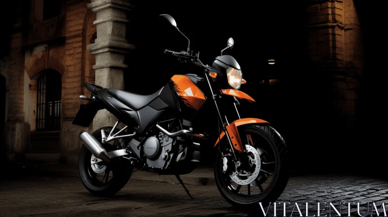 Orange and Black Motorcycle: A Captivating Display of Monochromatic Elegance AI Image