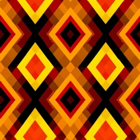 Pixelated Rhombus Geometric Pattern in Orange, Yellow, Red, Black