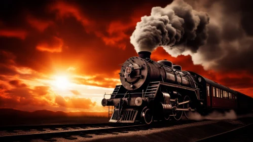 Sunset Steam Locomotive Journey