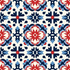 Floral Tile Pattern - Traditional Portuguese Style