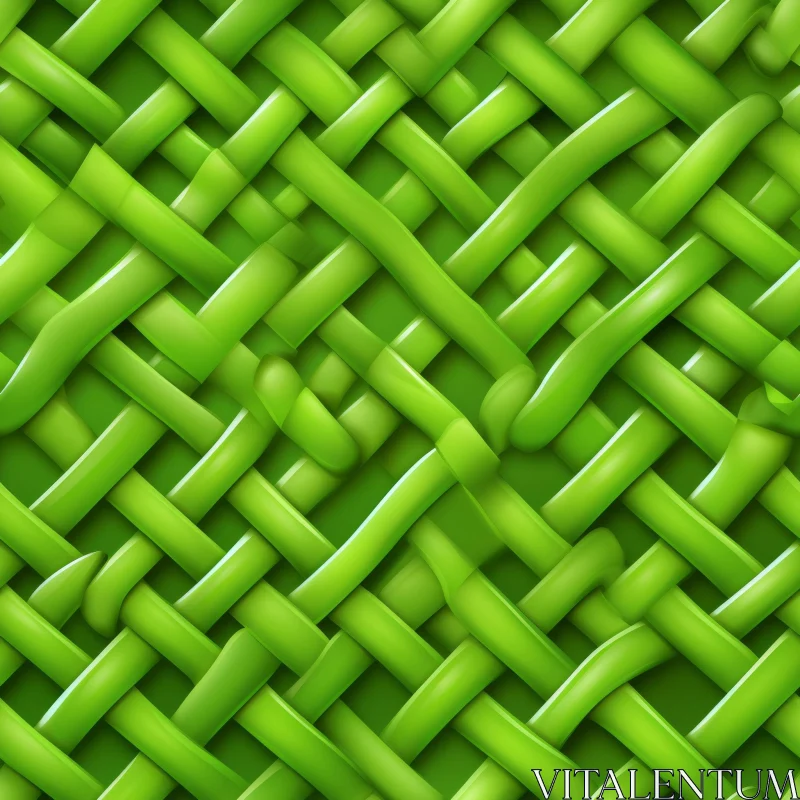 Green Woven Basket Texture - Smooth and Glossy AI Image