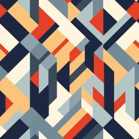 Retro Geometric Pattern in Blue, Orange, Yellow
