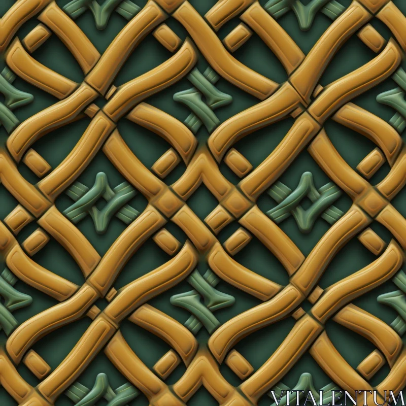 Celtic Knot Pattern in Yellow and Green AI Image