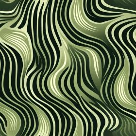Green and Black Waves Seamless Pattern