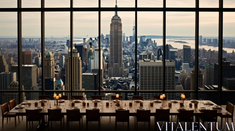 New York City Rooftop Restaurant View AI Image
